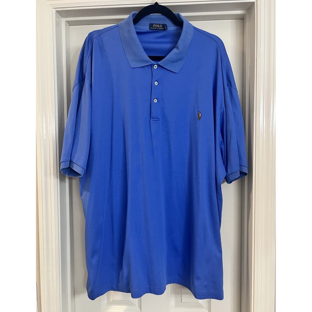 Polo Ralph Lauren Men's 3XB Big Blue Cotton Jersey Polo Shirt